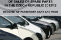Report: The distribution network of sales of spare parts in the Czech Republic 2013/2012 – segment of passenger and vans