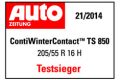 ContiWinterContact TS 850 je vítězem testu zimních pneumatik časopisu Auto Zeitung