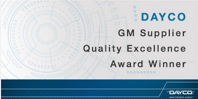 Dayco získalo ocenění "Supplier quality excellence award" od General Motors