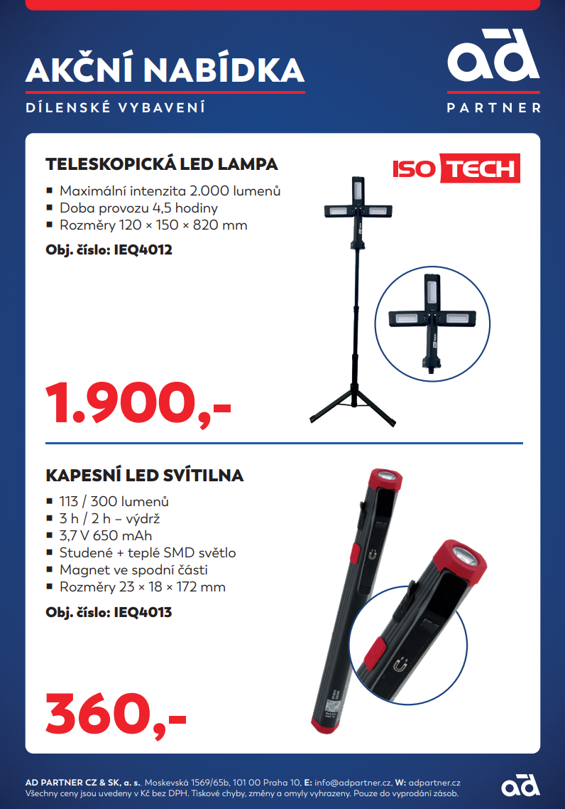 Akční nabídka dílenského vybavení u AD Partner