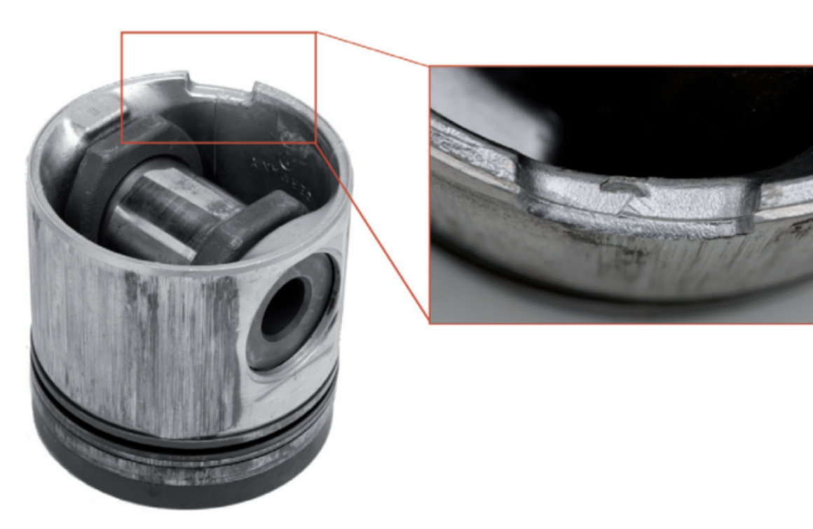 Vložka a přehřátý píst