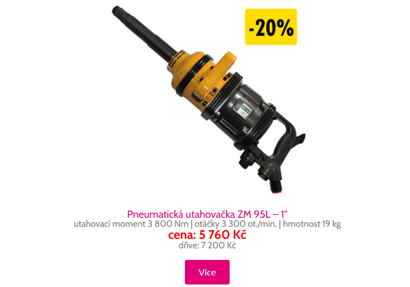 Pneumatická utahovačka ZM 95L - 1" Pneumatická utahovačka ZM 95L - 1"