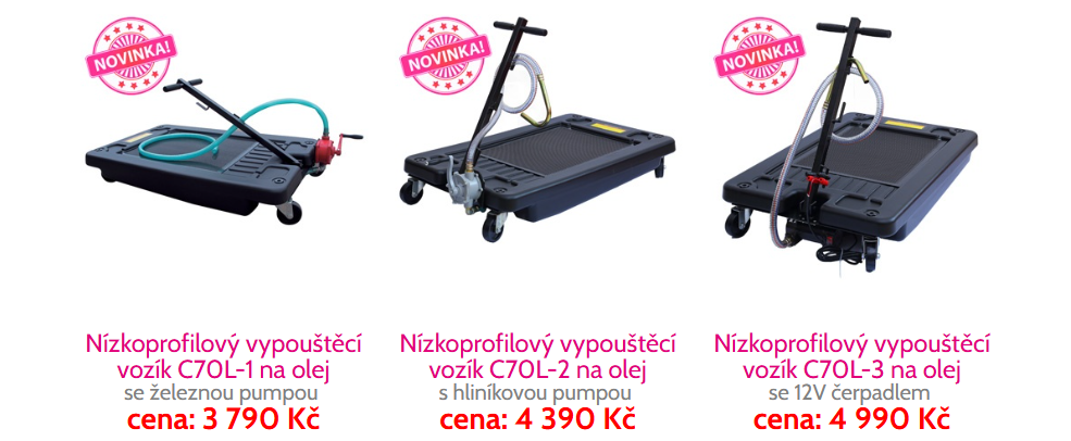 Vypouštěcí vozíky C70L-1, C70L-2 a C70L-3 Vypouštěcí vozíky C70L-1, C70L-2 a C70L-3