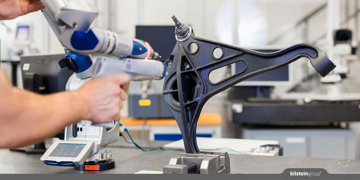 3D skenování a kontrola geometrie podvozkového ramene 3D skenování ramene zavěšení